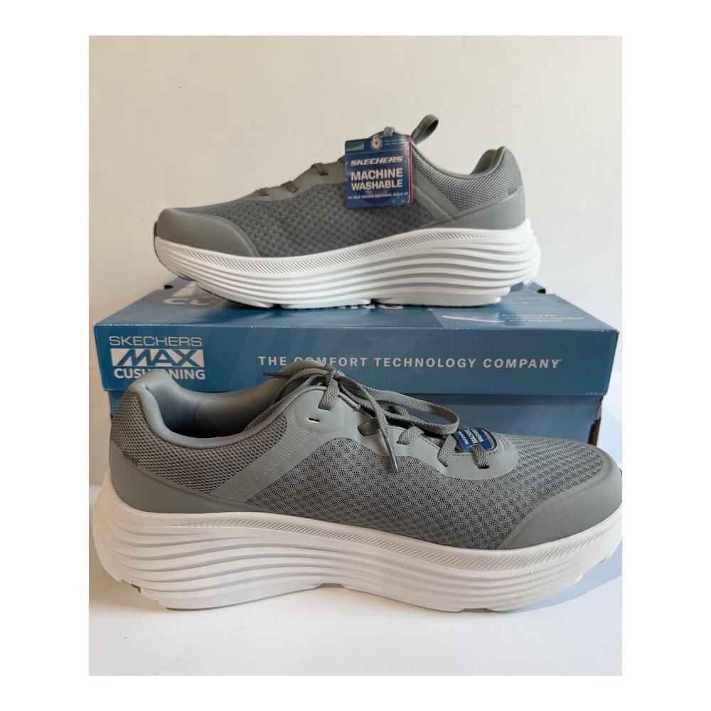 Skechers Go Run Max Cushioning Endeavor Charcoal Gray Sneakers 13 EXTRA WIDE FIT